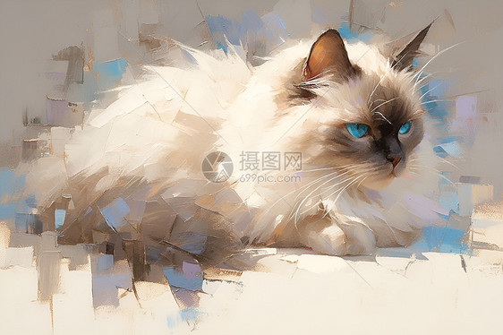 可爱猫咪插画图片