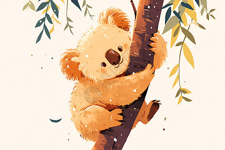 树袋熊爬树图片