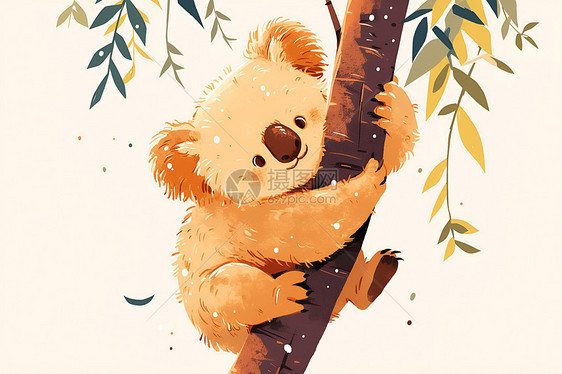 树袋熊爬树图片