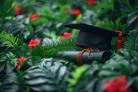 植物中的帽子和文凭图片