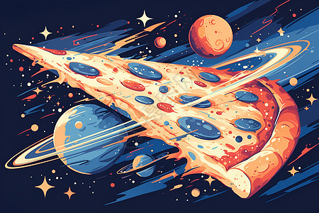 宇宙奇幻的披萨星球图片