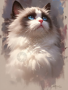 神秘蓝眸的猫咪图片