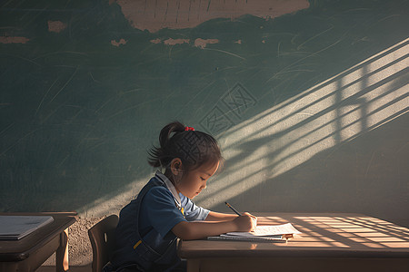 写作业的学生图片