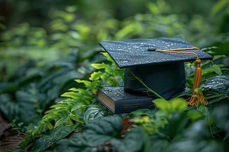 植物上的毕业帽图片