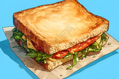 美味的汉堡牛排三明治高清图片