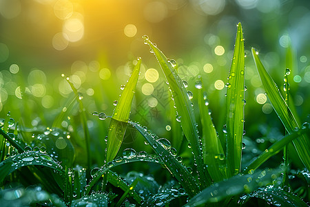 春天的草地草地露水高清图片