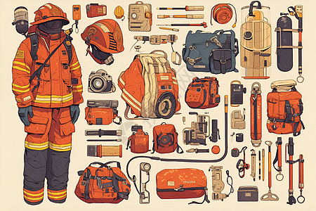 消防员的防护装备图片