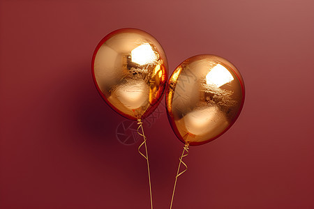 反光的金色气球图片