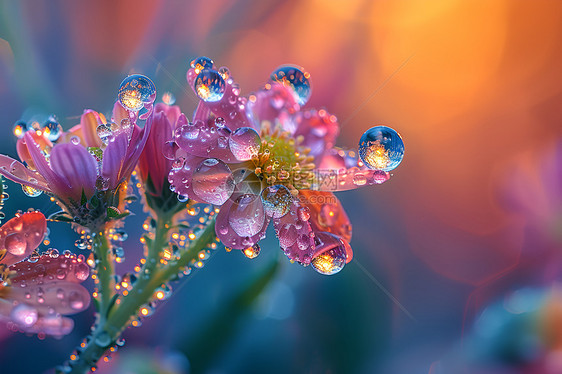 雨后的花朵图片