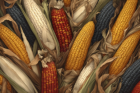 五彩斑斓的玉米（农林牧渔）图片