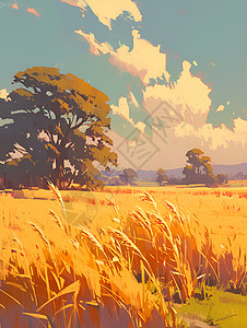 金黄色的稻田图片