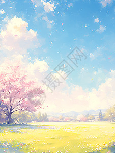 桃花盛开春天背景图片