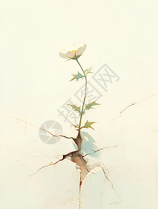 孤芳破墙中的一朵白花在图片
