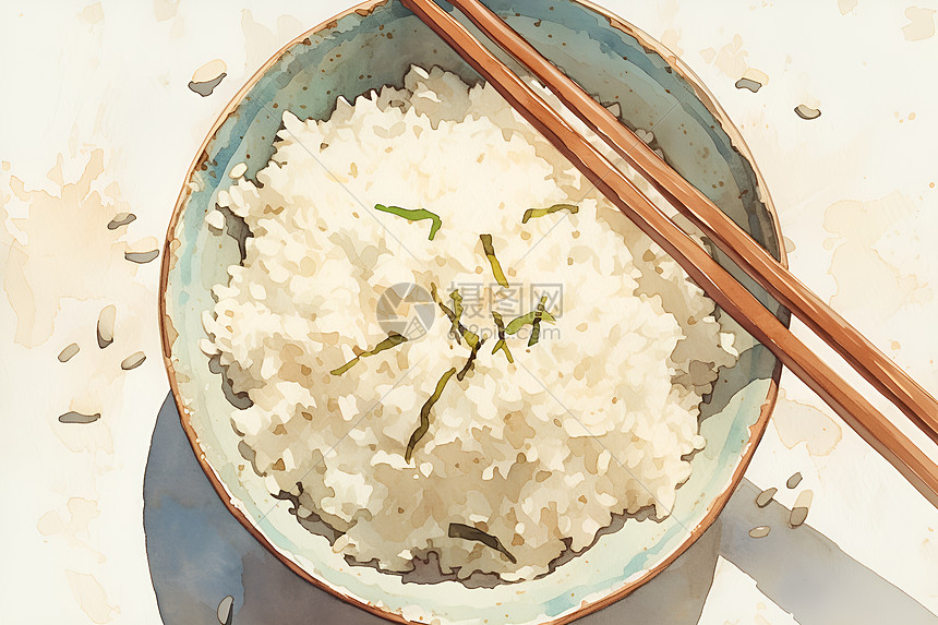 碗中的白米饭图片