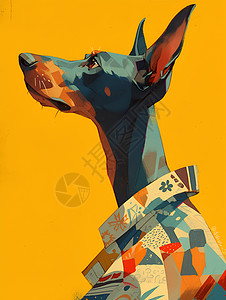 斑斓图案的狗头图片