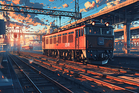 阳光下的火车背景图片