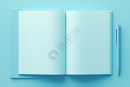 蓝色笔记本图片