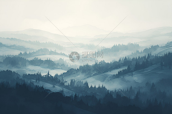 雾中山谷图片