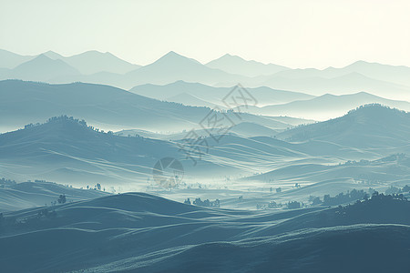 迷雾缭绕的山谷图片