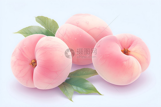 三个成熟的桃子图片