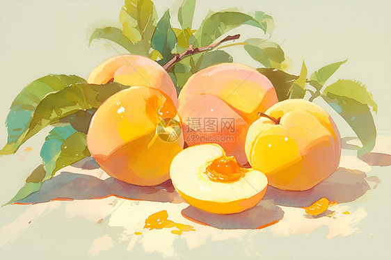 阳光里的桃子图片