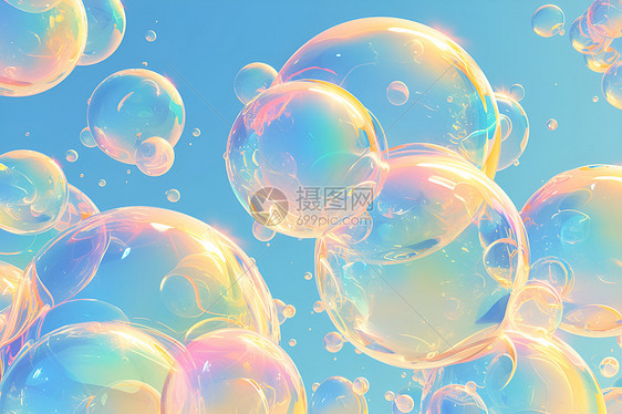 阳光里的七彩气泡图片