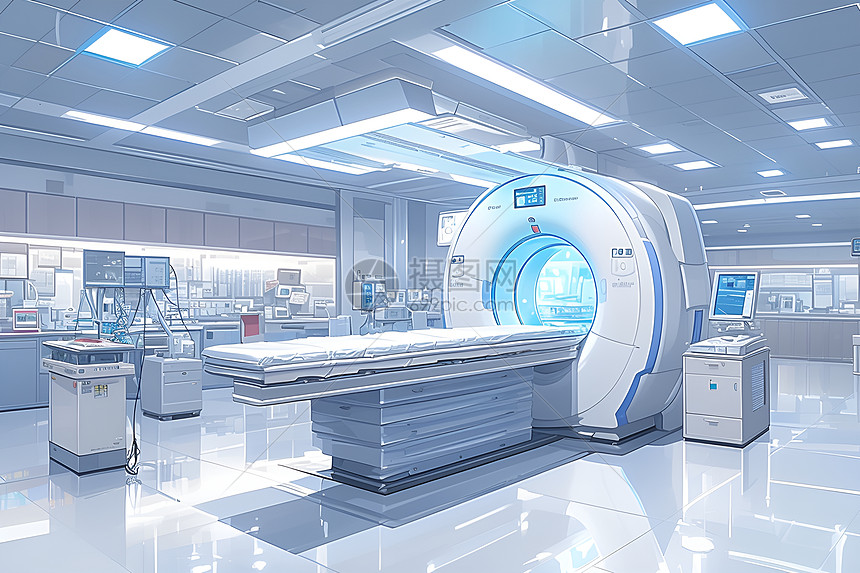 放射科的医疗床图片