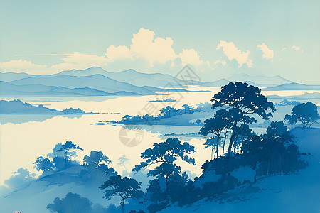 仙境山水画图片