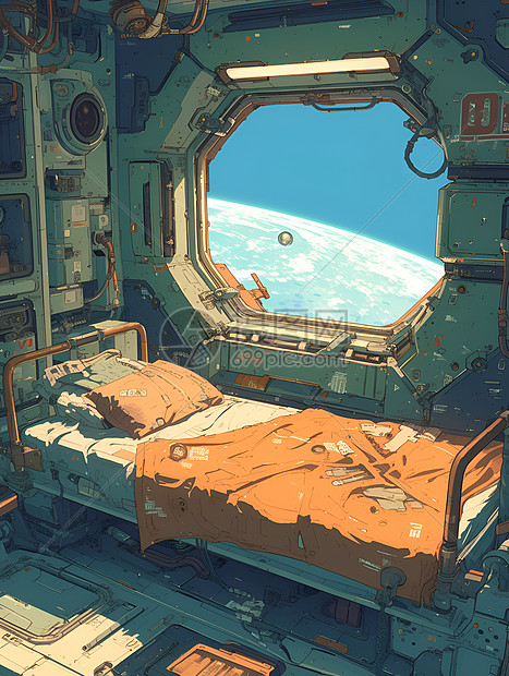 一个梦幻的太空床图片