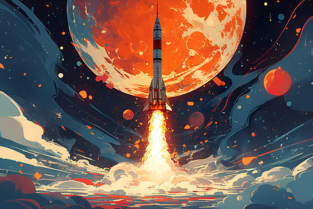 火箭穿越太空的壮丽之旅图片