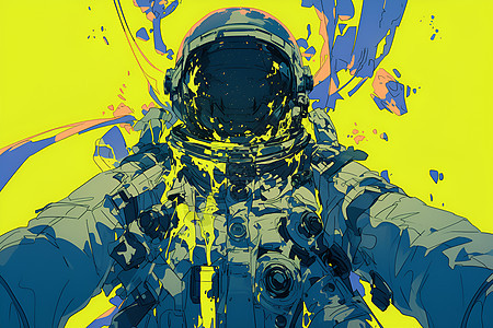 黄色背景的宇航员图片