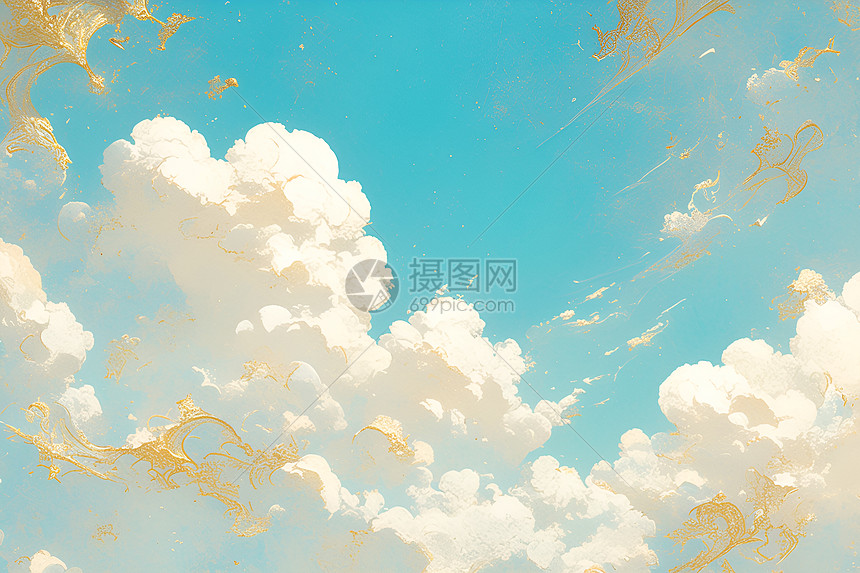 梦幻的蓝天白云图片