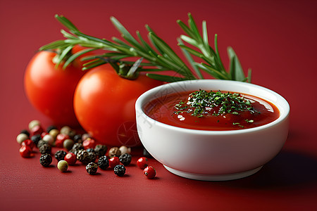 小碗和番茄图片