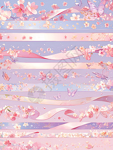 花卉中的彩带背景图片