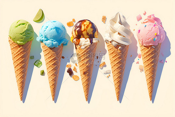 五个冰淇淋图片