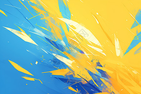 抽象艺术的蓝黄斑点图片