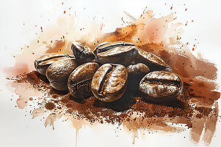 咖啡豆诱人的香气图片