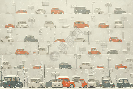 雪中的停车场图片