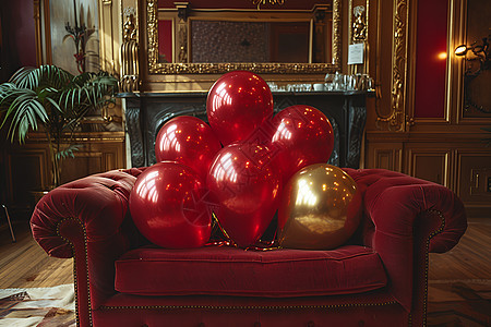 沙发上的气球图片