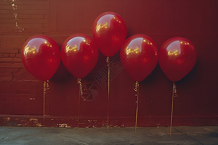 四个镀金的充气气球图片