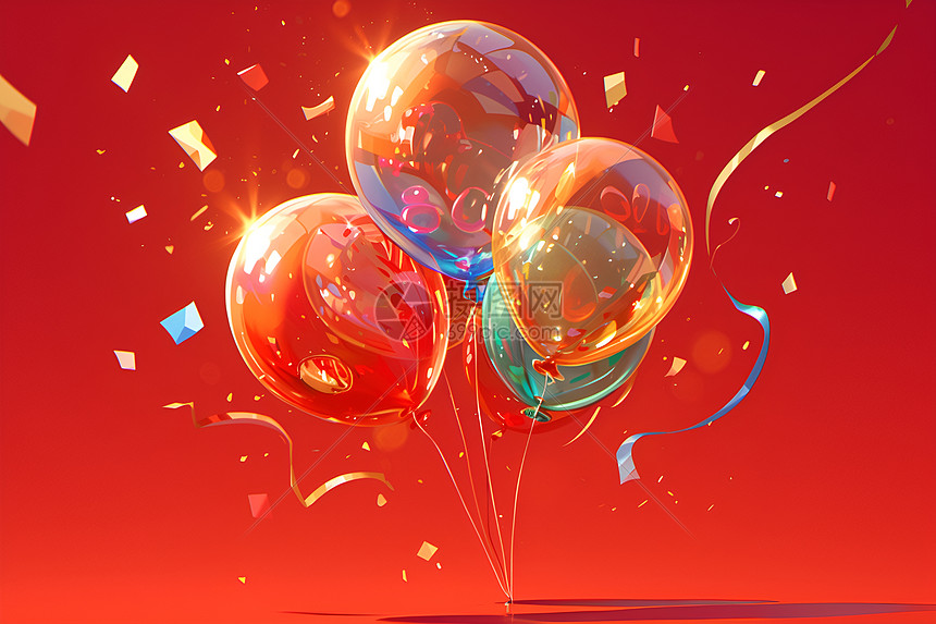 派对上的彩色气球图片