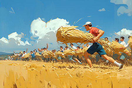 奔跑中的庄稼人图片