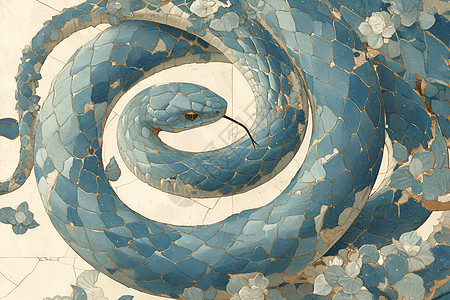 一条蓝色的蛇图片