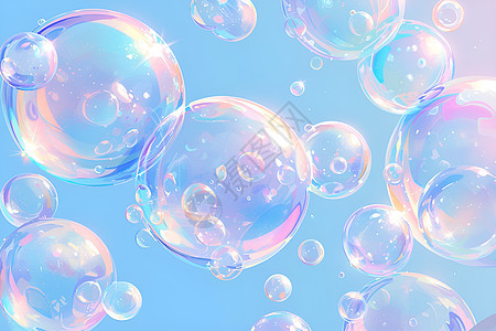 如梦幻的泡泡漂浮在空中图片