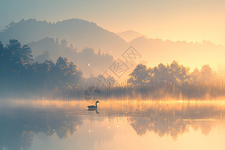 梦幻的湖泊风景图片