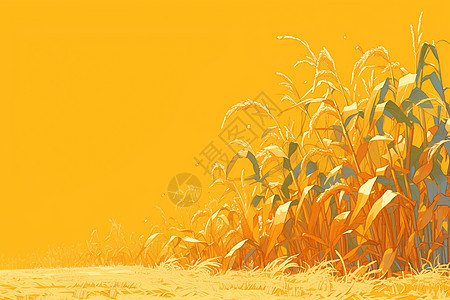绘画的玉米田图片