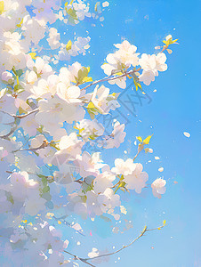 白色樱花绽放高清图片