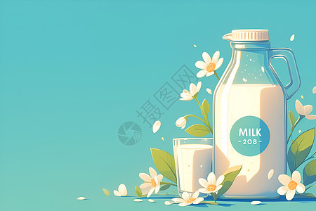 一杯可口的牛奶图片