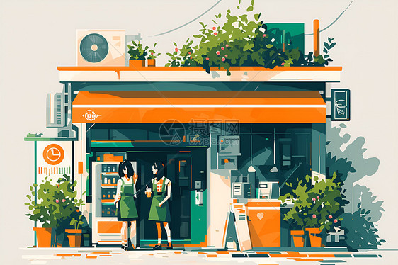 街角咖啡店图片