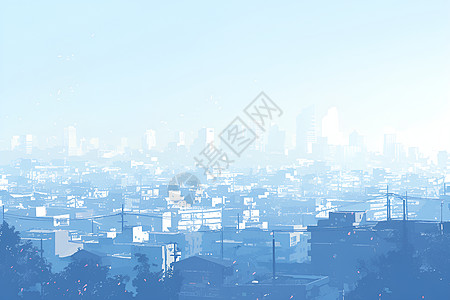 笼罩在迷雾中的城市图片